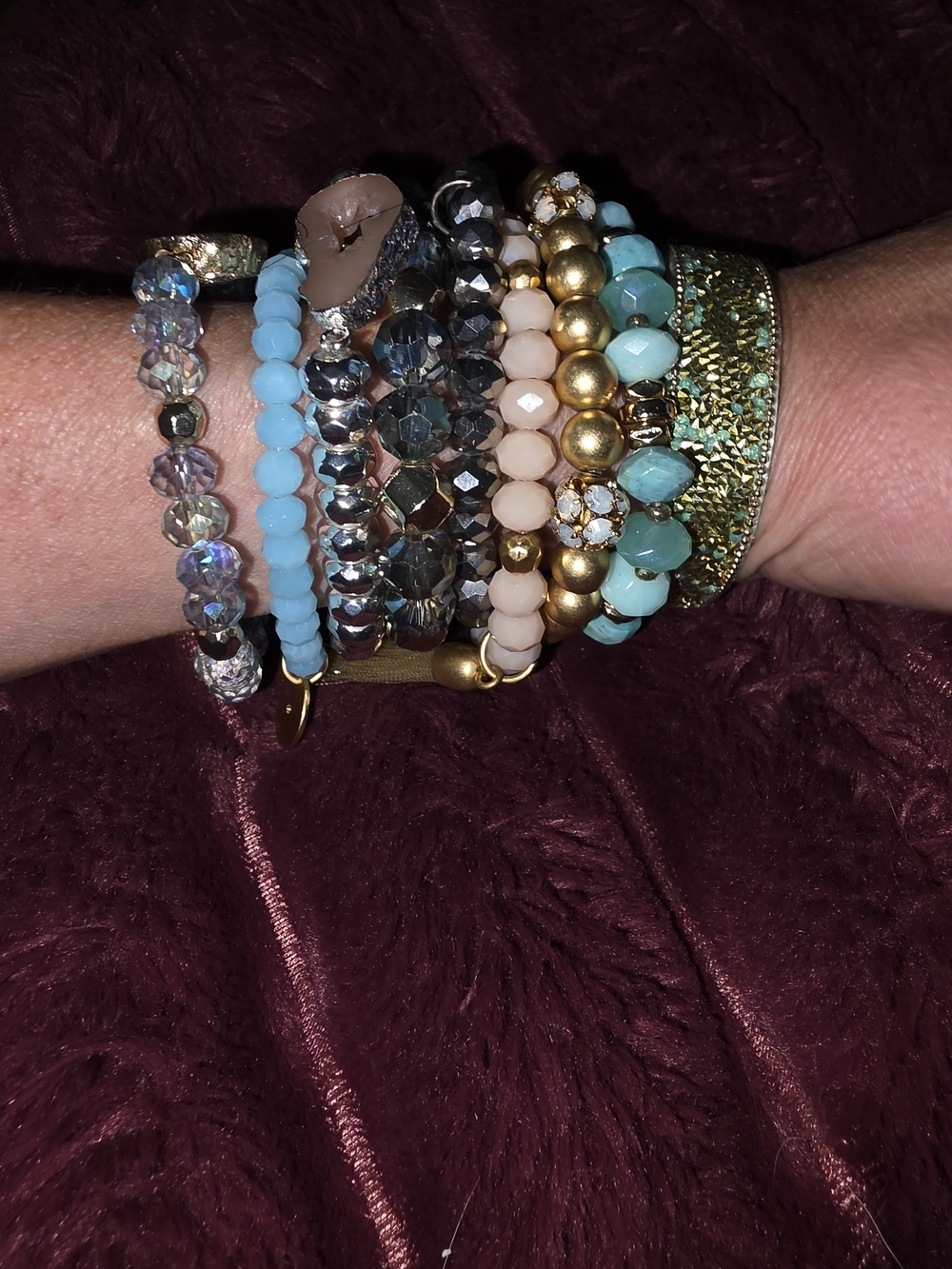 Bomb Party  9 Beaded Bracelet Stack